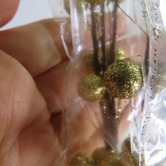 Mixed Gold Floral Stem Glitter Berries Floral Picks - Picture 6 of 9